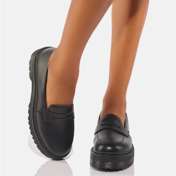 NWT Dolls Kill Black ‘Best To Do It’ Vegan Leather Loafer Shoes - Picture 4 of 15